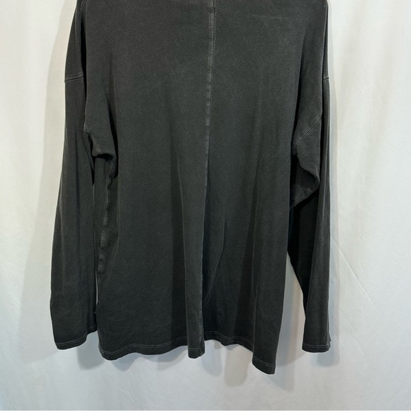 Free People Long Sleeve Cotton Relaxed Fit Top in Washed Black - Picture 8 of 11